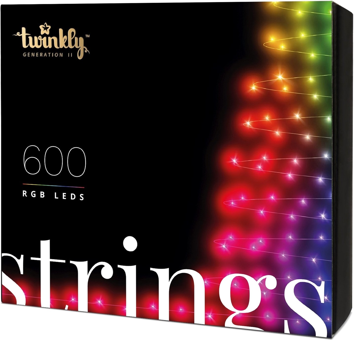 

Светодиодная Smart LED гирлянда Twinkly Strings RGB 600, BT+WiFi, Gen II, IP44 кабель черный (TWS600STP-BEU)