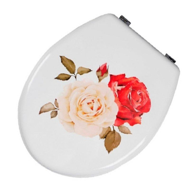 

Сиденье с крышкой для унитаза Bathlux Rosa 50508, круг с крышкой на унитаз, сидушка с рисунком на туалет (SKU_132608)
