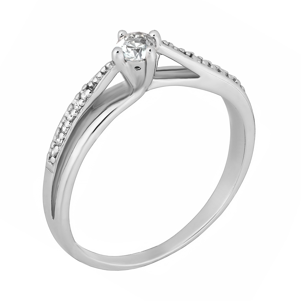 

Серебряное кольцо с цирконием 000028094 17.5 размера
