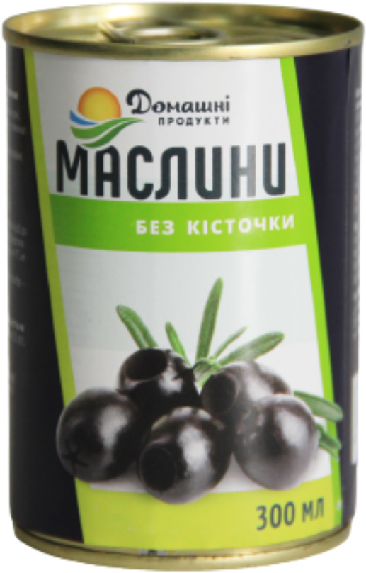 Маслины черные без косточки Домашние продукты 300 мл (8437006915908 ...