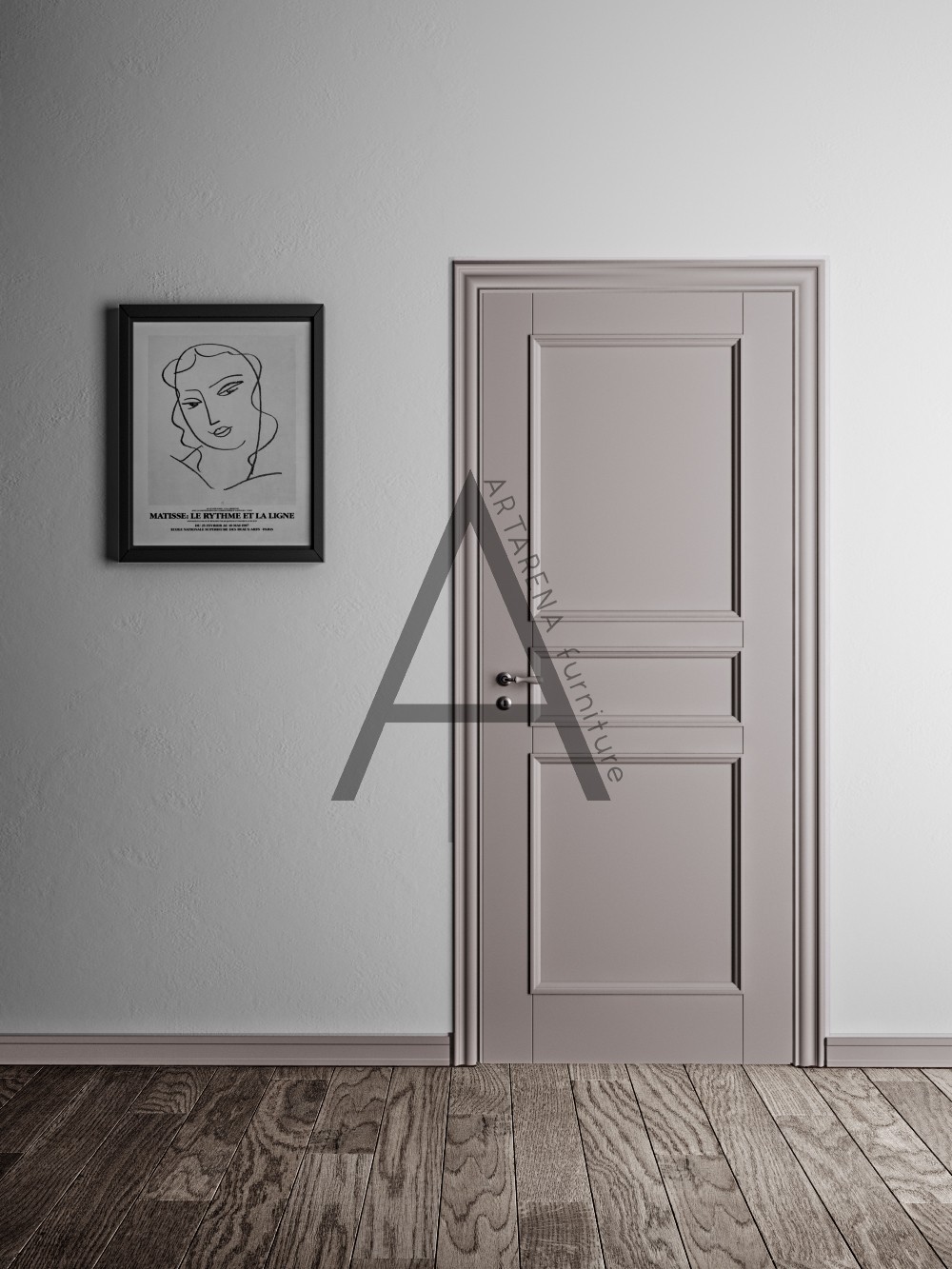 

Межкомнатные двери Artarena furniture Turin Tress 2000*800*45 Белый матовый