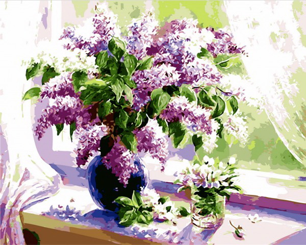 

Картина по номерам Mariposa Сирень на окне 40*50 см (в коробке) арт.MR-Q847