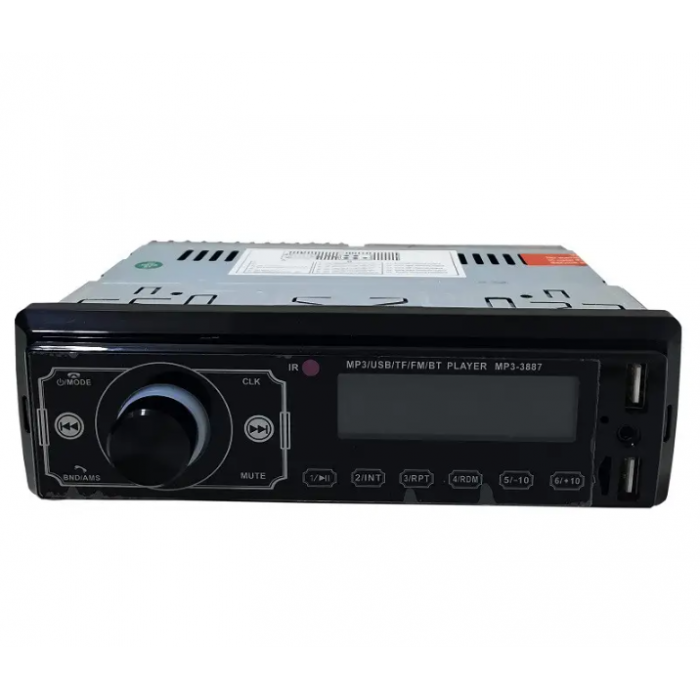 Автомагнитола 3887 ISO+FM+USB+SD+AUX+Bluetooth 4x50W 1Din магнитола с ...