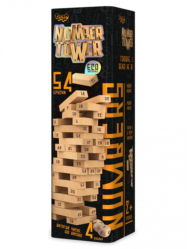 

Развивающая настольная игра Дженга "NUMBER TOWER" Danko Toys для детей и взрослых на русском языке (RTNT-01)