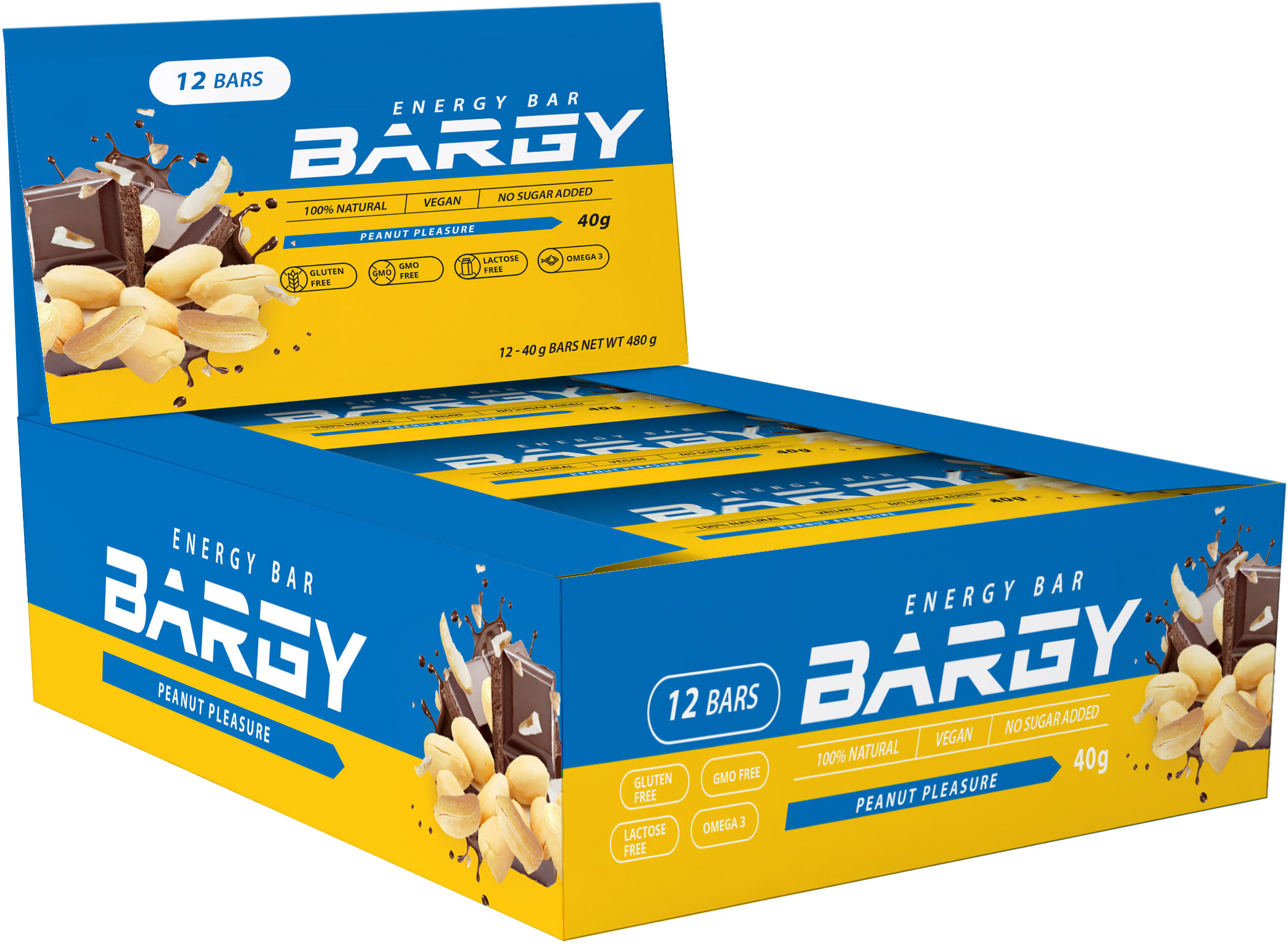 Упаковка батончиков Bargy Арахисовое удовольствие 40 г х 12 шт ...