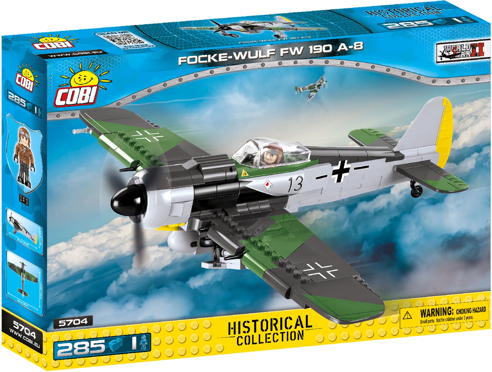 

Конструктор Cobi Истребитель Focke-Wulf FW-190 285 деталей (COBI-5704)
