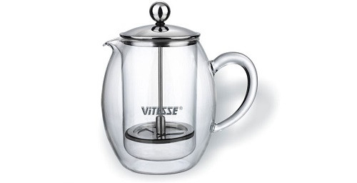 

Кофеварка Vitesse стеклянная с двойными стенками "Френч-пресс" 400мл (VS-1847)