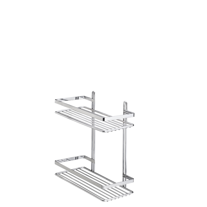 

Полка TEKNO-TEL ES067H 2-ярусная c крючками 25x12x27 см хром