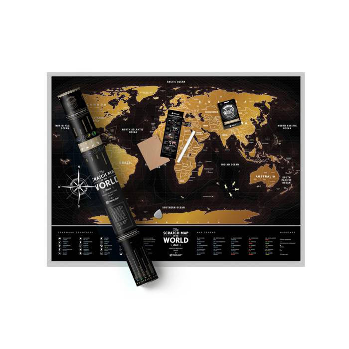 

Скретч-карта мира 1DEA.me «Travel Map» Gold BLACK