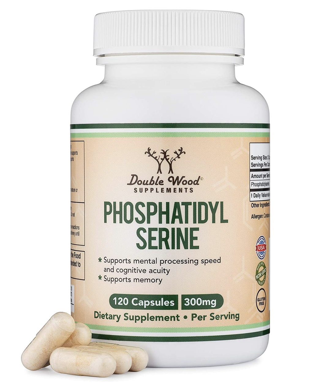 

Биологически активная добавка Double Wood Suplements Phosphatidylserine 120 капсул