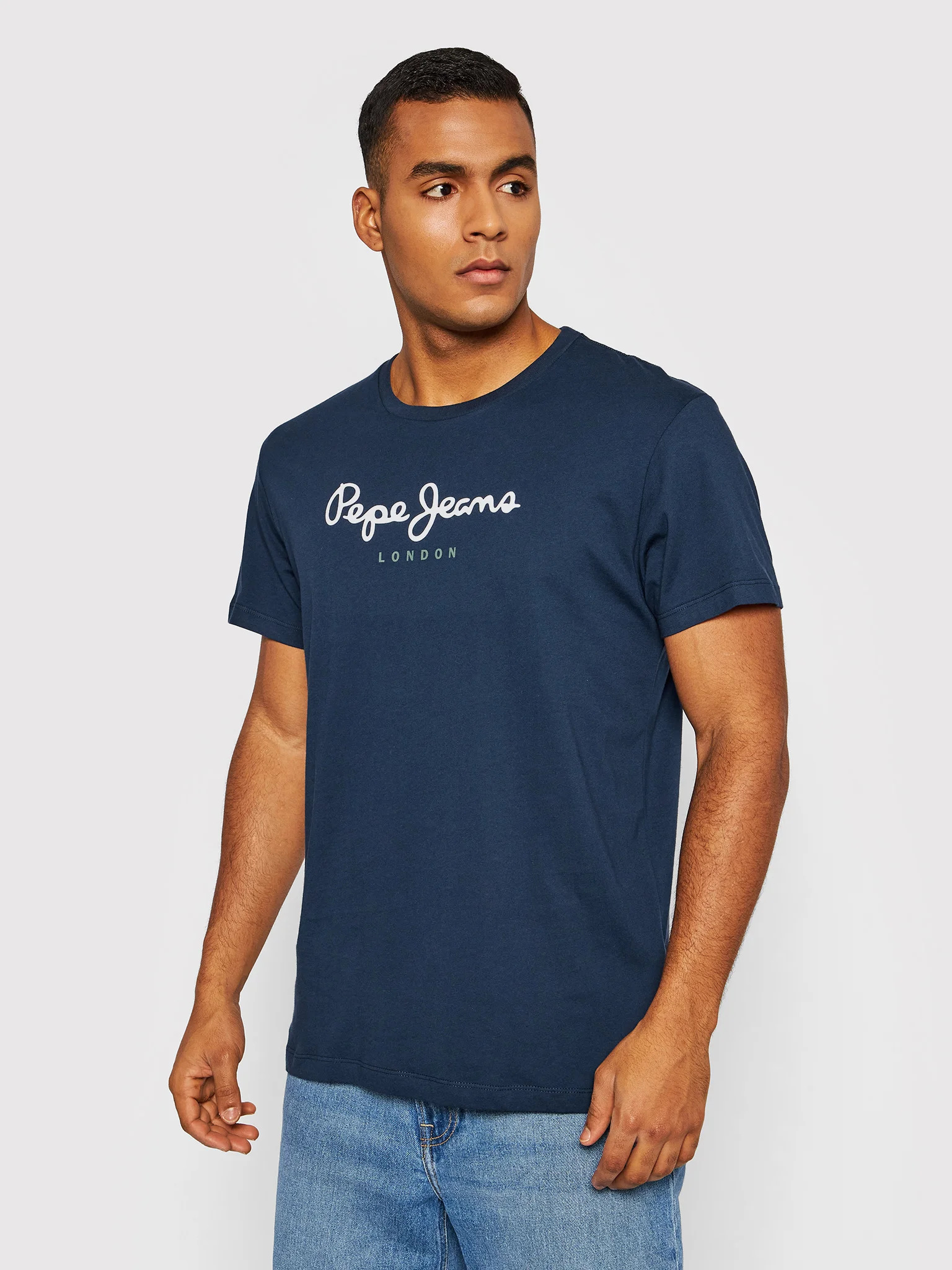 Акція на Футболка Pepe Jeans London 67095728 L Синя від Rozetka