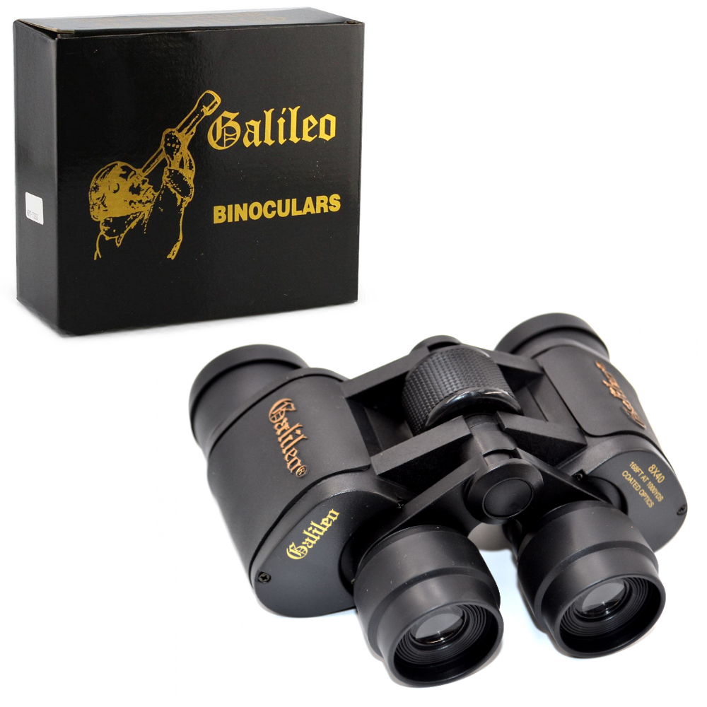 

Бинокль компактный оптический с чехлом Galileo W7 8X40 поле обзора 168м/1000м