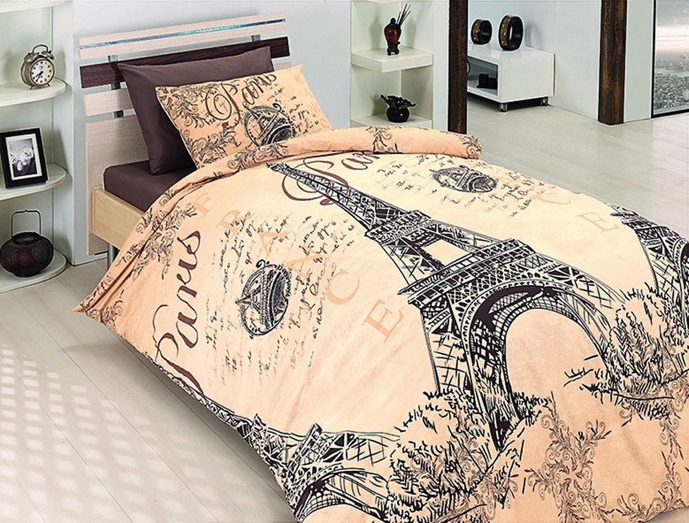 

Полуторный набор постельного белья 160*220 из Ранфорса Romantica Kahve First Choice™