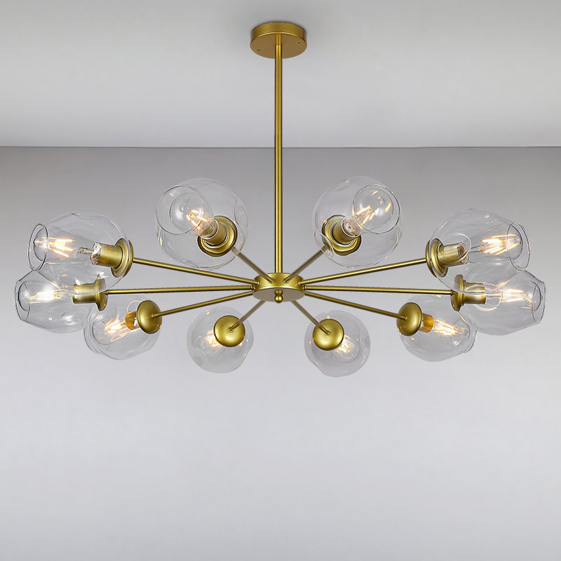 

Люстра подвесная молекула Light House LS-15179-10 GD+CL золото