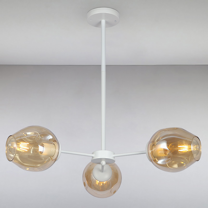 

Люстра подвесная молекула Light House LS-15179-3 WH+BR белая
