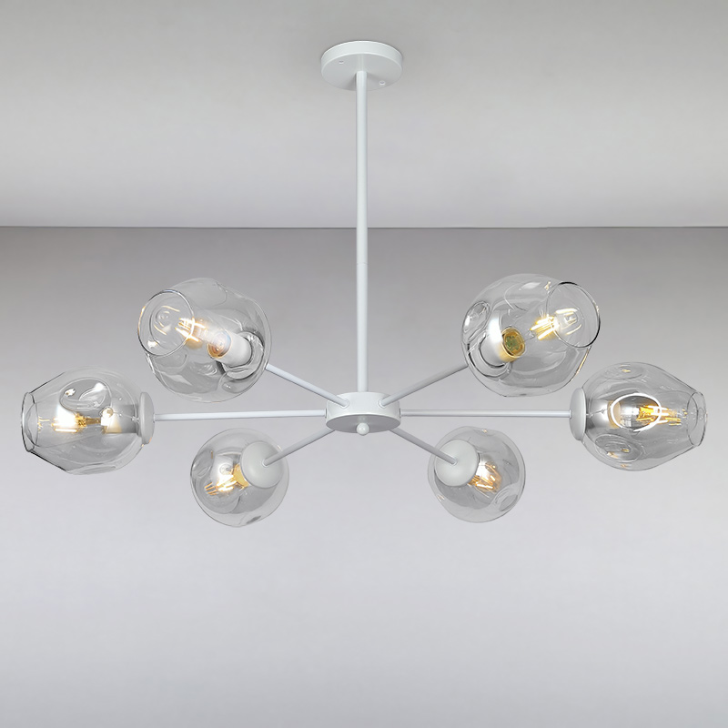

Люстра подвесная молекула Light House LS-15179-6 WH+CL белая