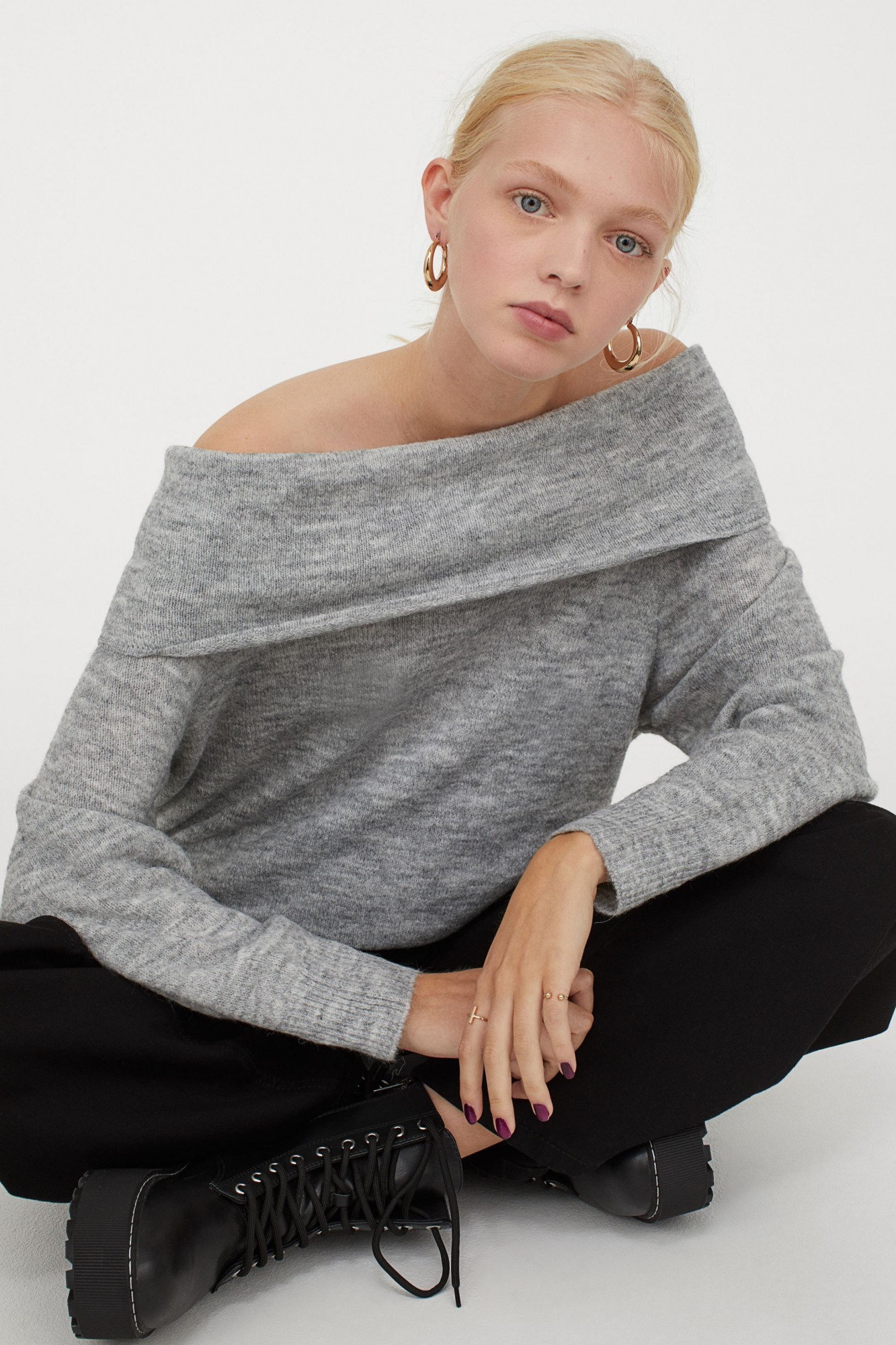 

Джемпер H&M S серый меланж 5392918wt
