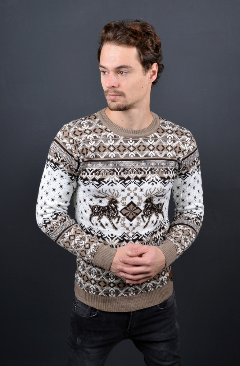 

Мужской свитер с оленями DressCode Турция XL 70% шерсть 25300