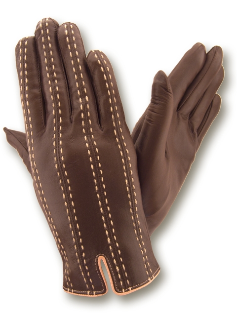 

Женские кожаные перчатки GlovesUA мод.404 коньяк 7