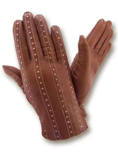 

Женские кожаные перчатки GlovesUA мод.290 коньяк 7,5