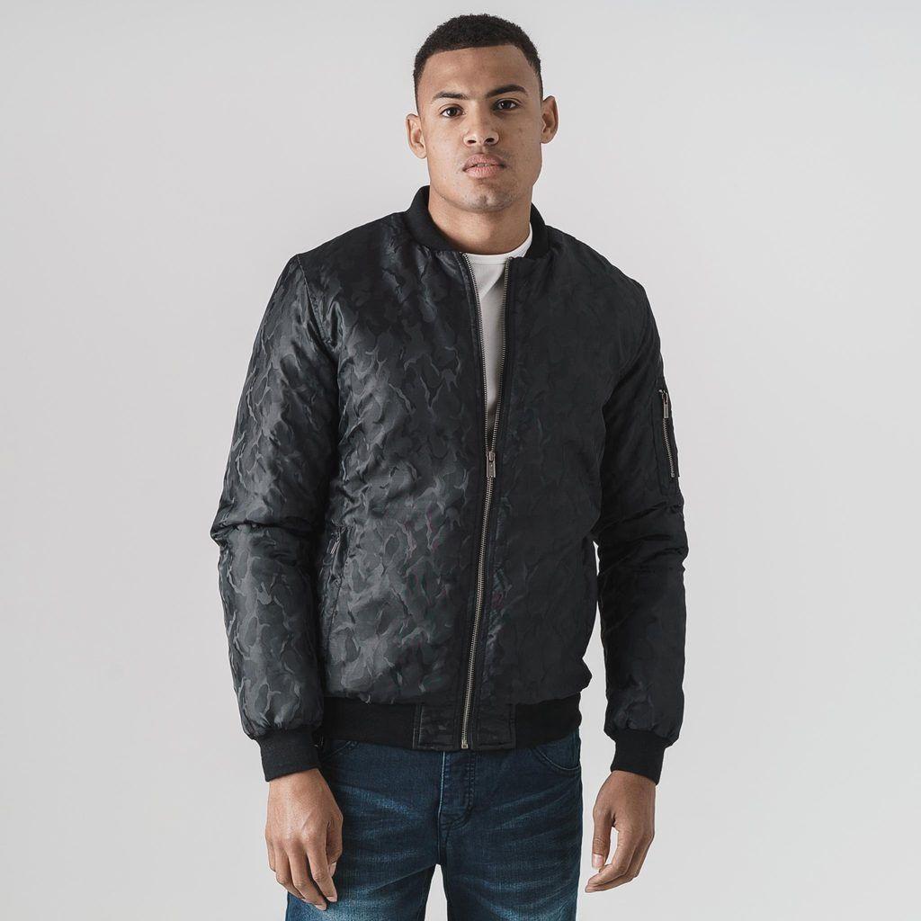 

Чоловічий бомбер Born Rich Mens Luiz Black Camo Design Jacket Чорна M