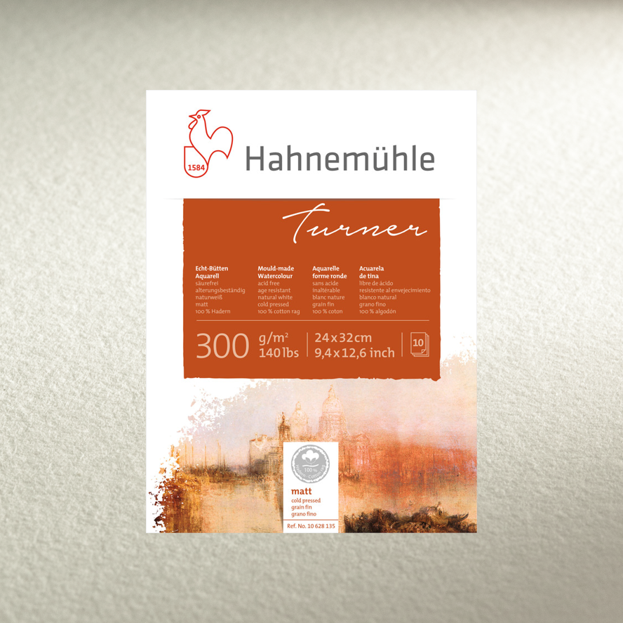 

Бумага акварельная Hahnemuhle Turner 300 г/м2 CP, 24 х 32 см, 10 листов, склейка