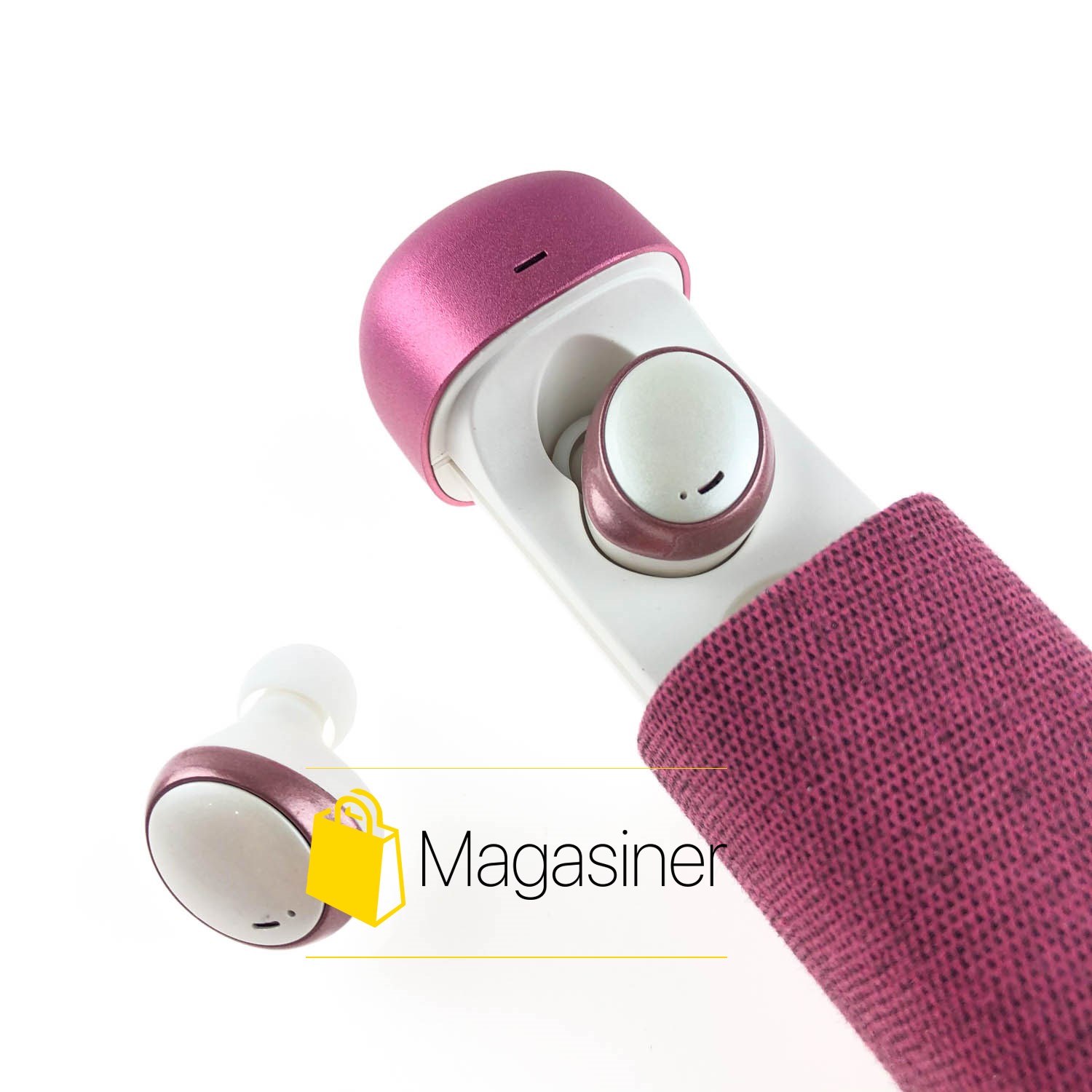 

Беспроводные bluetooth наушники HIFI Earphone 206 с кейсом розовые (857)