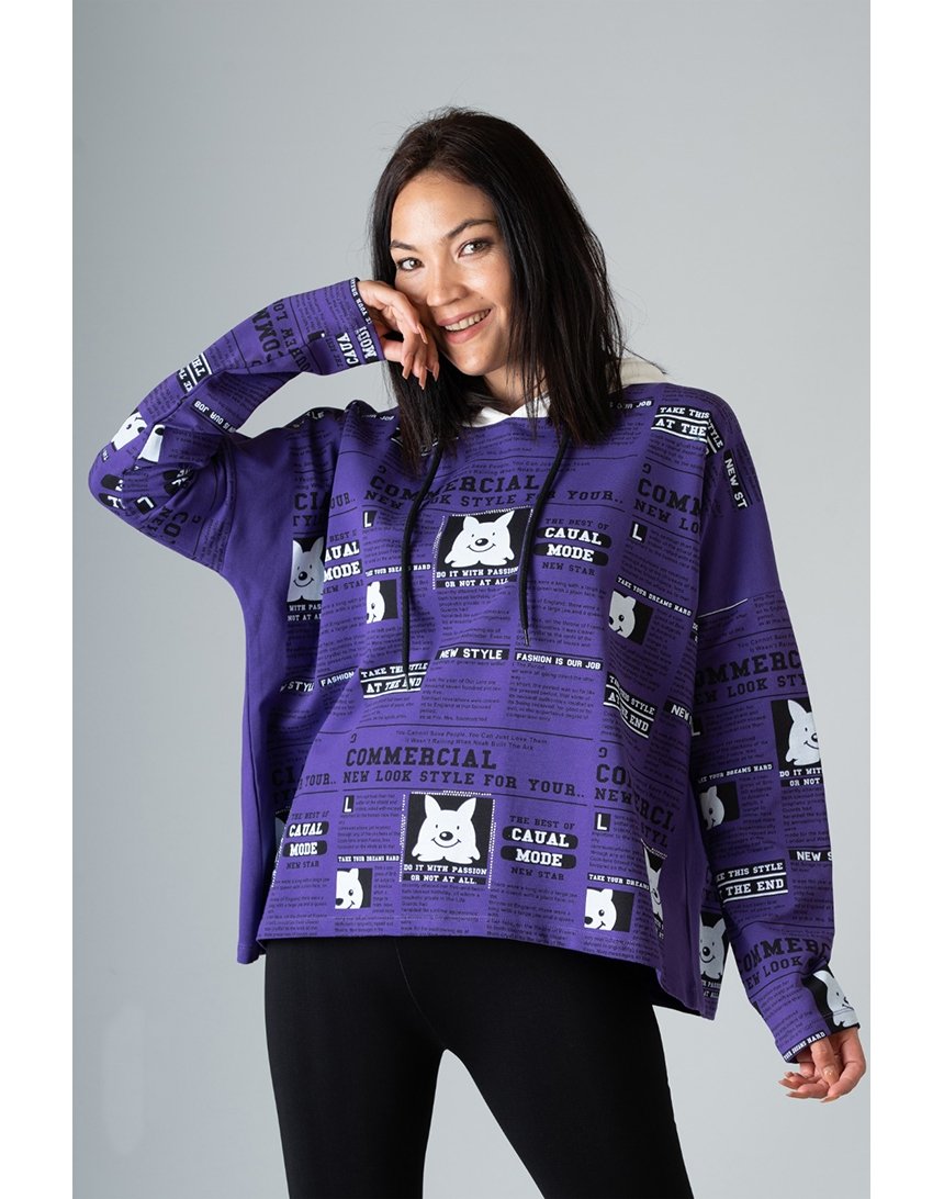 

Худи Sonesta с забавным принтом S фиолетовый (SN2721 purple)