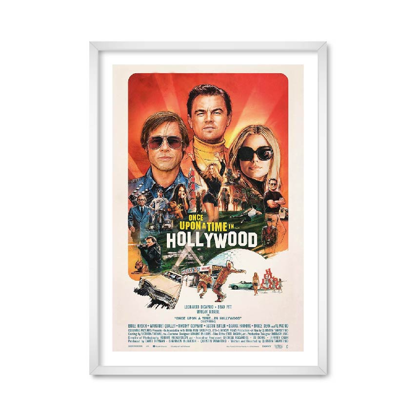 

Постер "ONCE UPON A TIME IN HOLLYWOOD" с антибликовым стеклом 596x840 мм в белой рамке