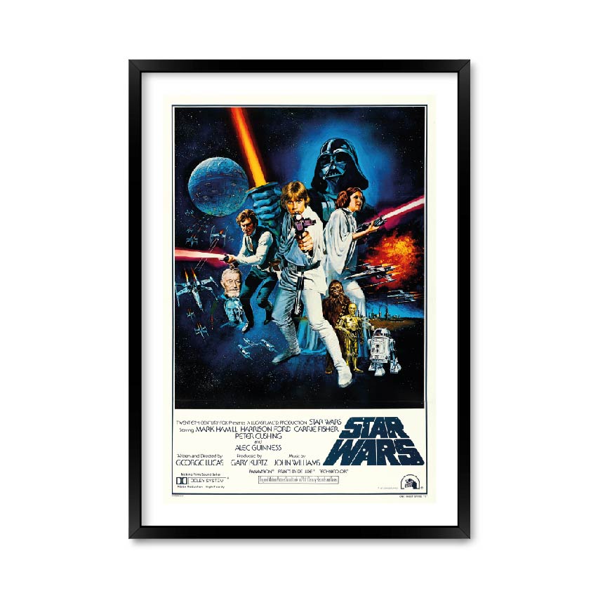 

Постер "Star Wars poster" с антибликовым стеклом 297x420 мм в чёрной рамке