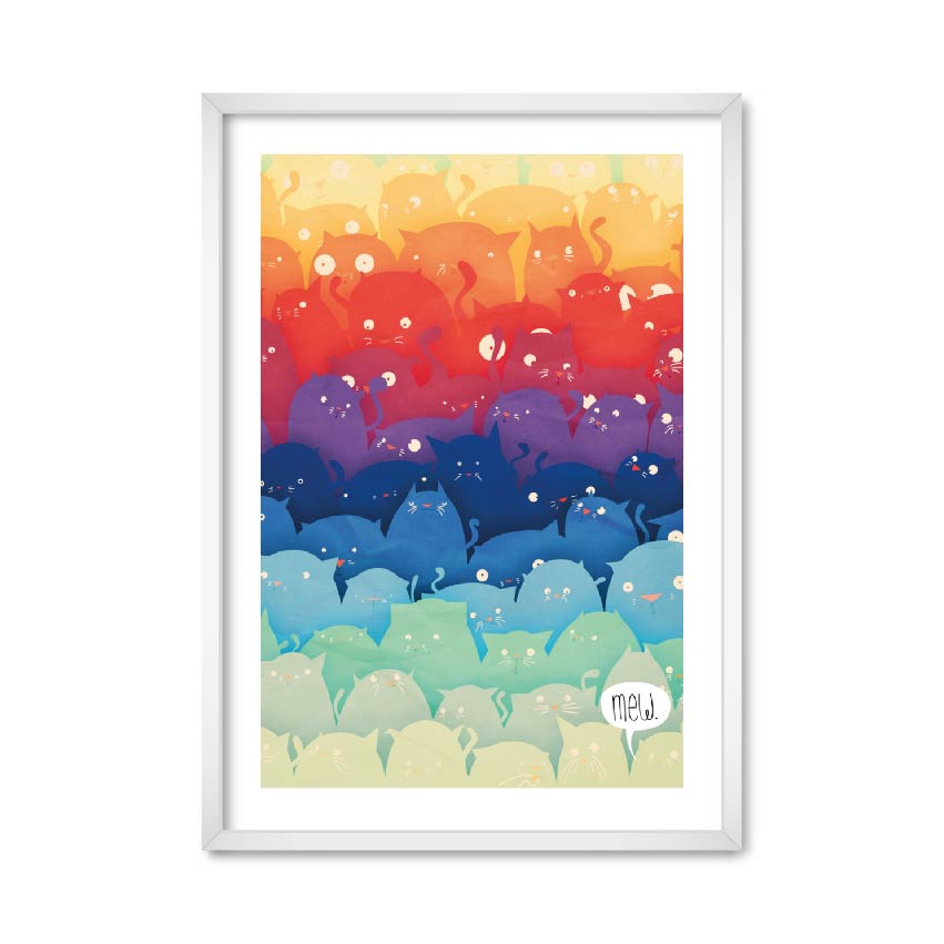 

Постер "Rainbow cat" без стекла 596x840 мм в белой рамке