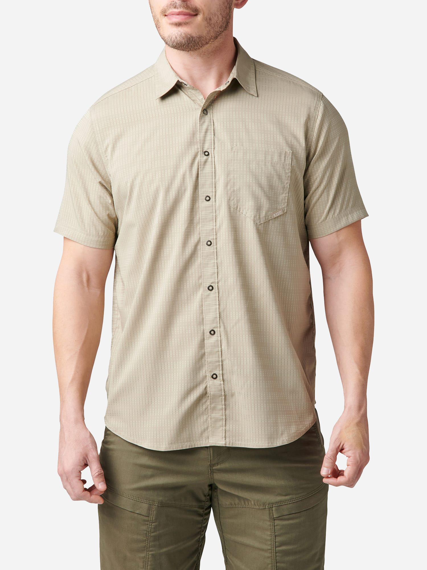 Акція на Сорочка 5.11 Tactical Aerial Short Sleeve Shirt 71378-055 2XL Khaki від Rozetka