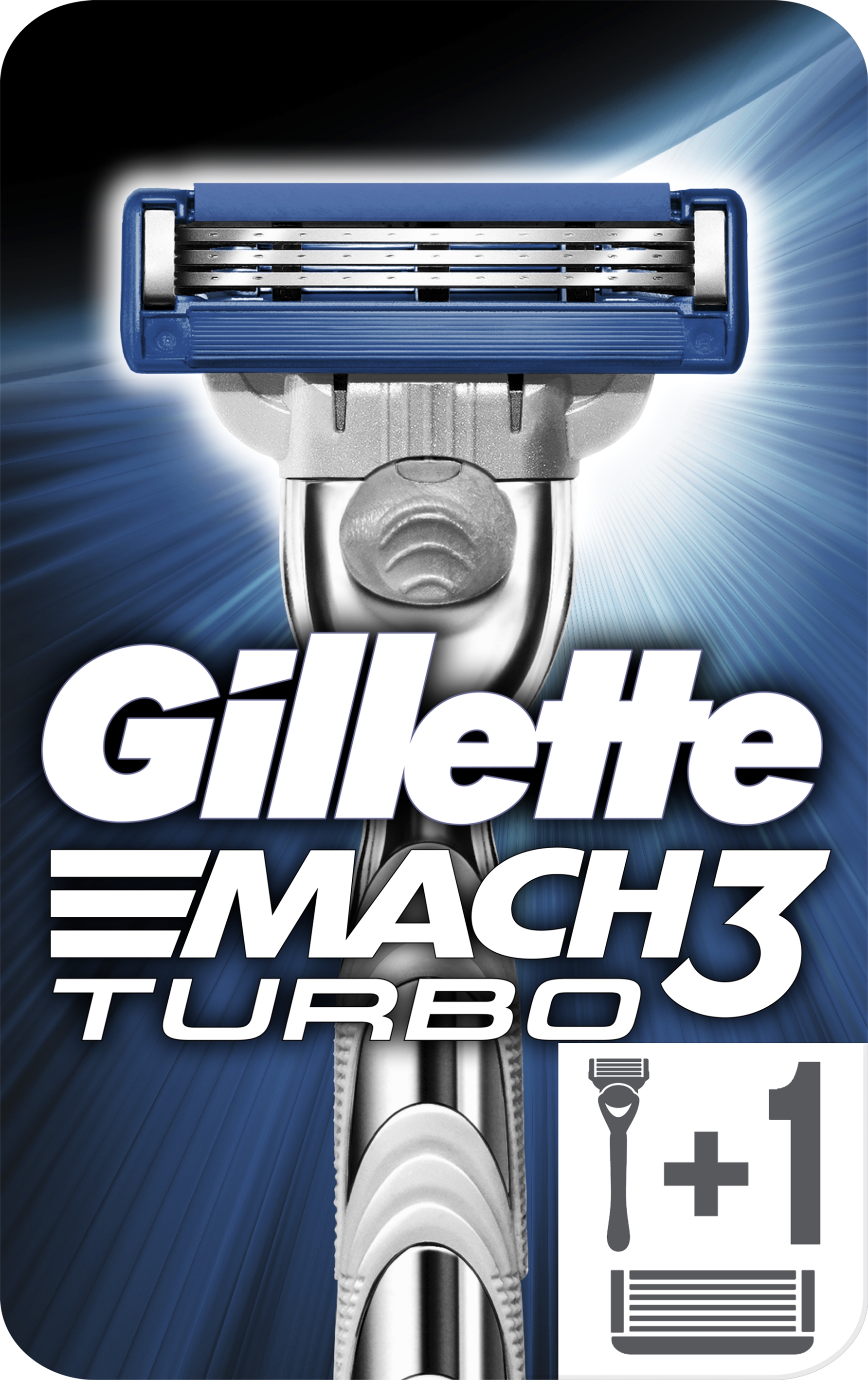 Акция на Станок для бритья мужской (Бритва) Gillette Mach3 Turbo с 2 сменными картриджами (7702018020942) от Rozetka UA