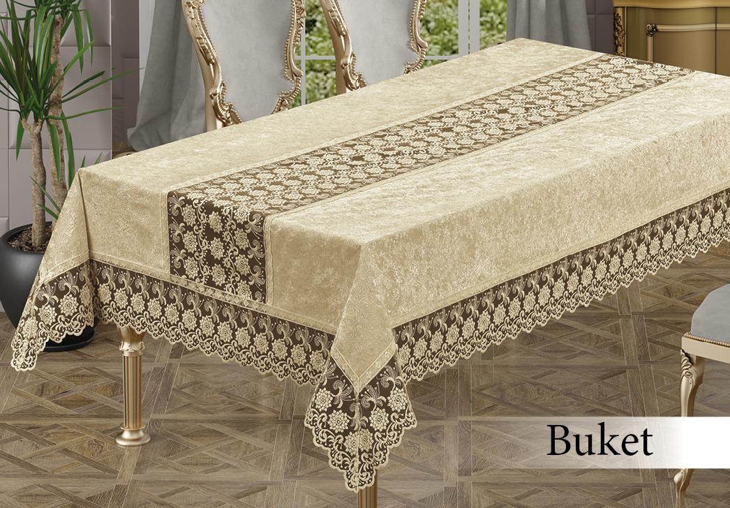 

Скатерть Велюр в PVC Maison Royale 160x220 Buket Cappucino