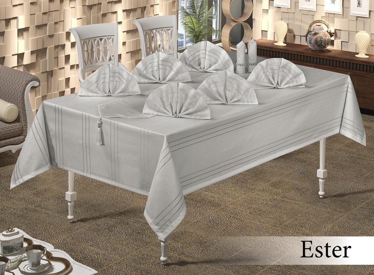 

Скатерть Set Maison Royale 160x300+12 psc Ester Grey