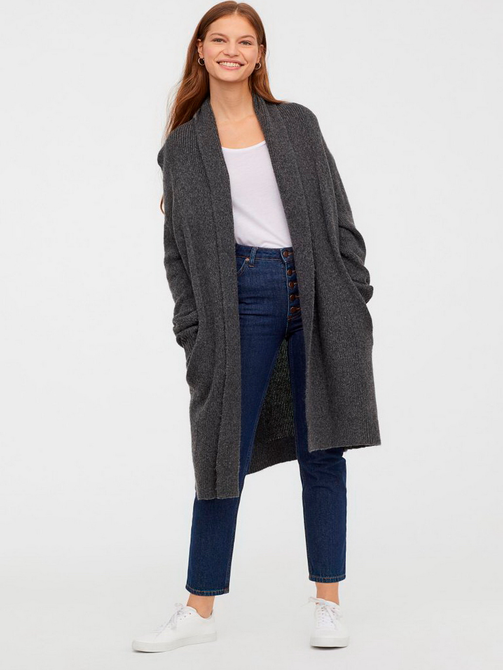 

Кардиган H&M 0576050-8  Темно-серый, Кардиган H&M 0576050-8 XS Темно-серый