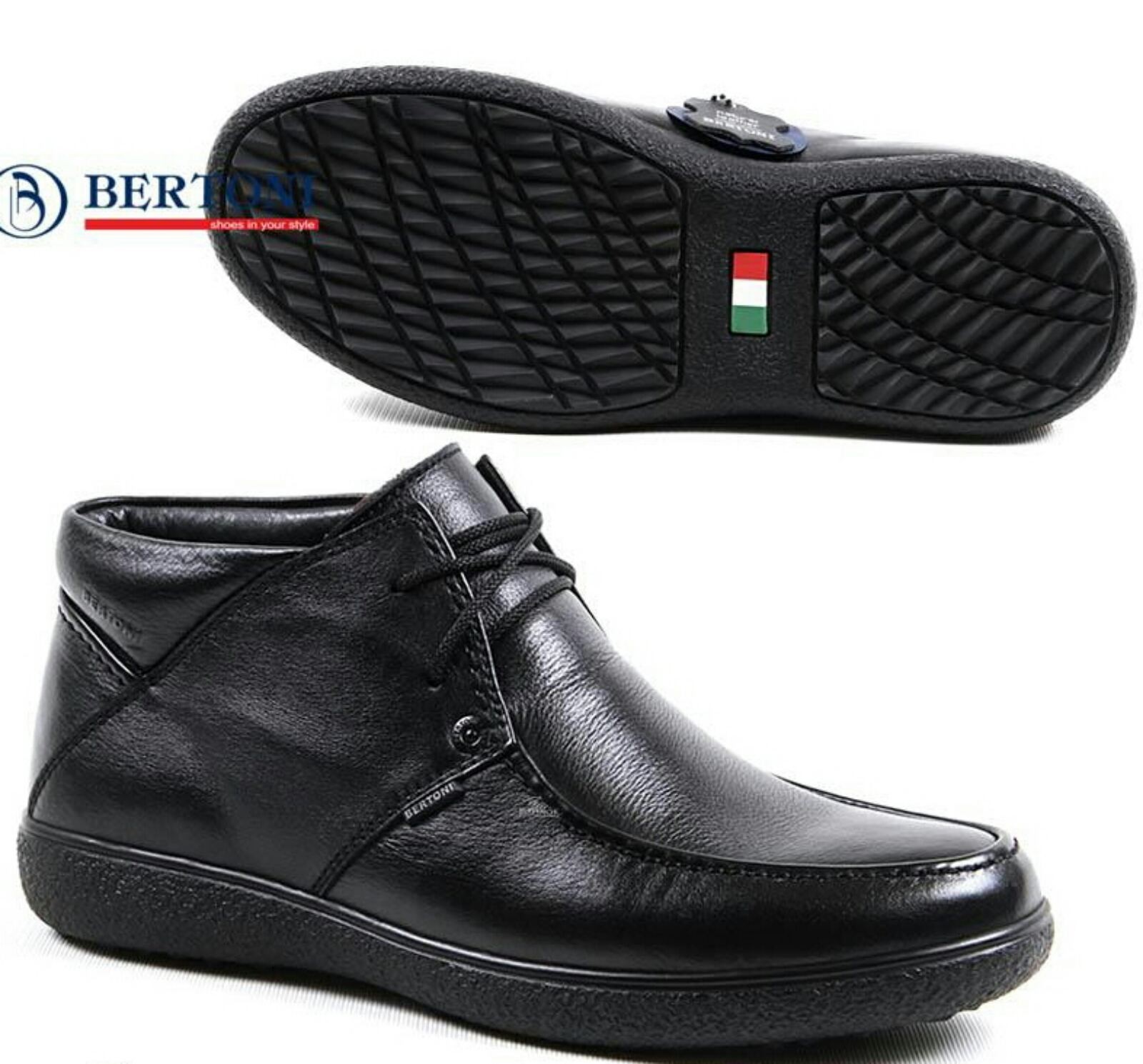 

Ботинки зимние BERTONI 40 черные на шерсти 179