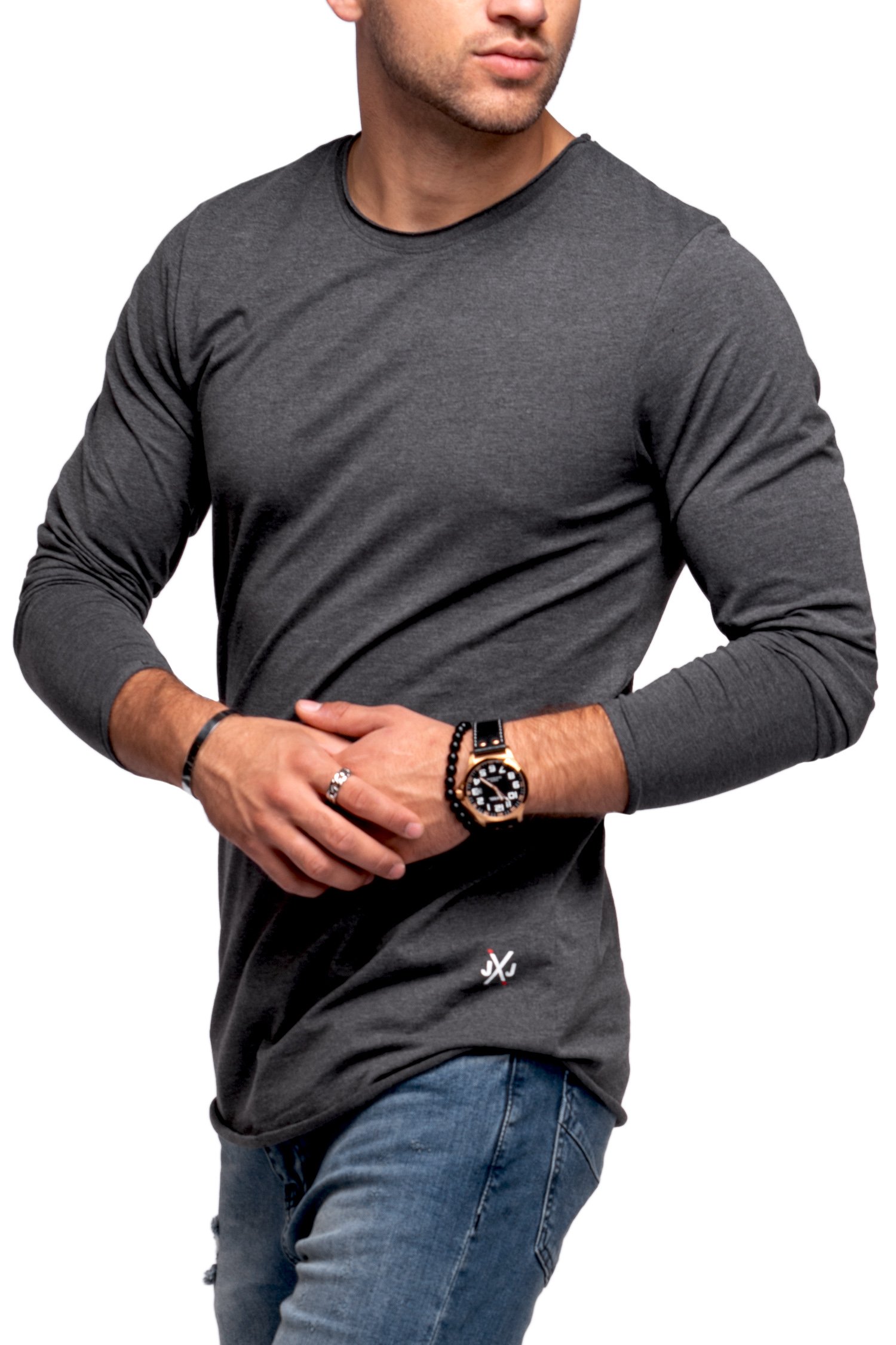 

Лонгслив Jack & Jones Dark Grey Melange XXL темно-серый