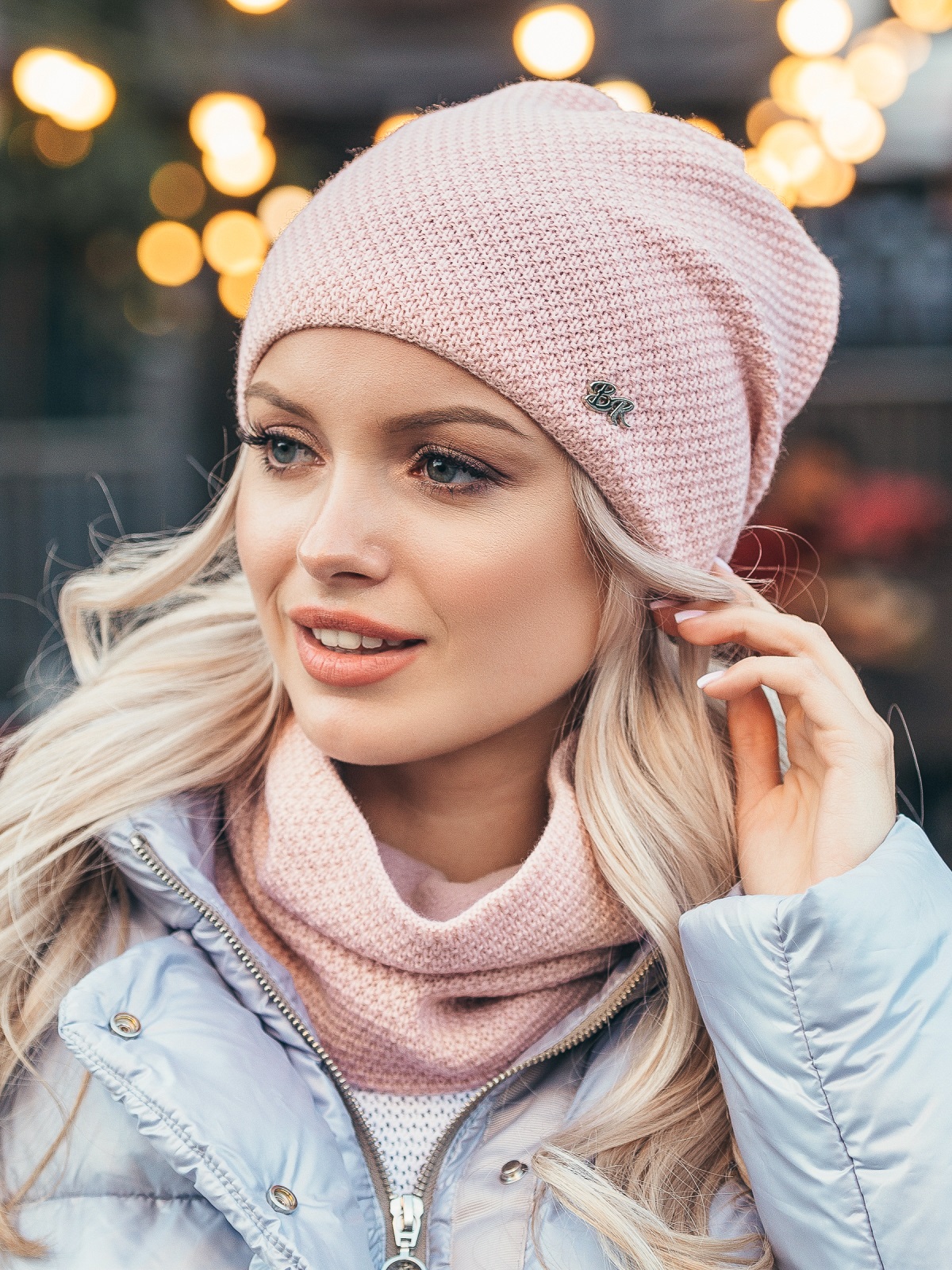 

Шапка + снуд Dressa 50544 One Size Пудровые