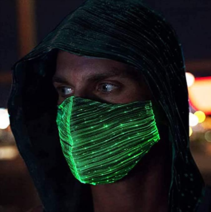 

Светодиодная Многоразовая LED Рейв Маска для Лица Bwill, 7 цветов, Светящаяся Маска для Мужчин и Женщин (CW-P2)