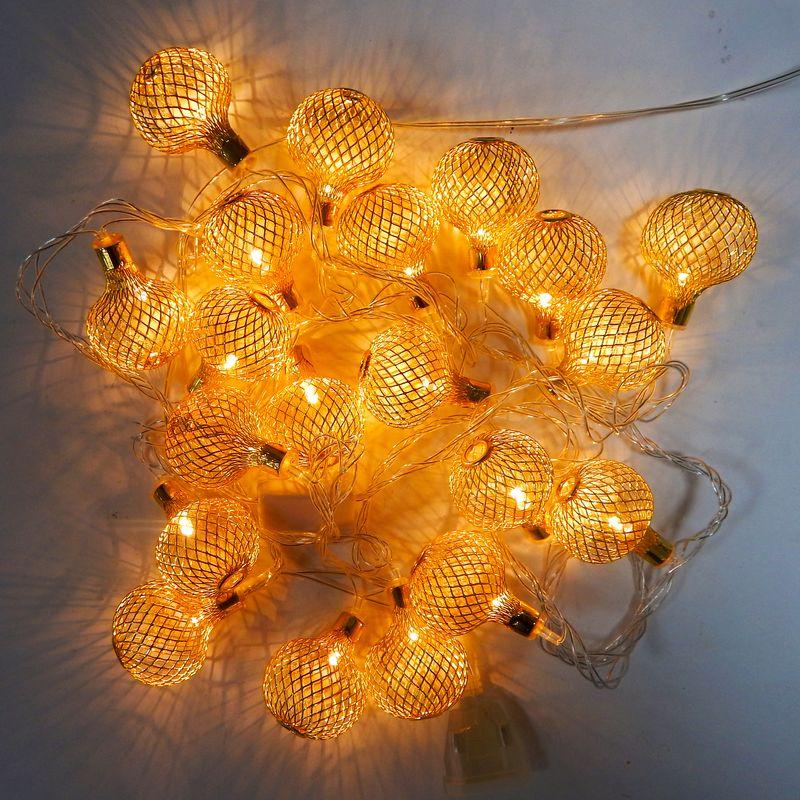 

Гирлянда Шар сетка средний Золото LED 20
