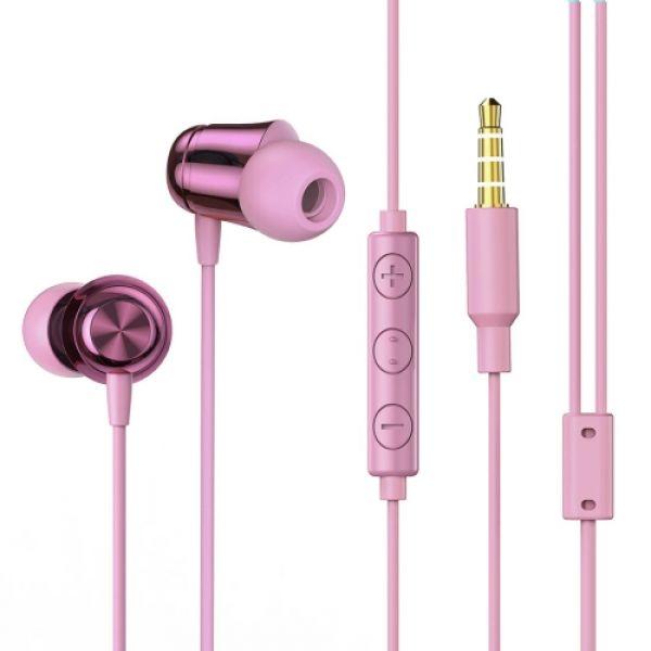 

Наушники проводные вакуумные с микрофоном гарнитура BASEUS Encok Wired Earphone H13 Розовый