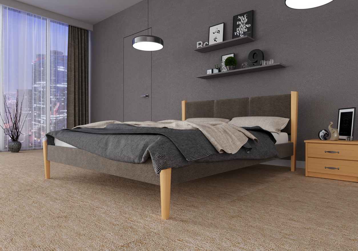 

Кровать двуспальная деревянная / ДСП Сеул ЧДК в спальню 180x200 цвет Серый/Ольха