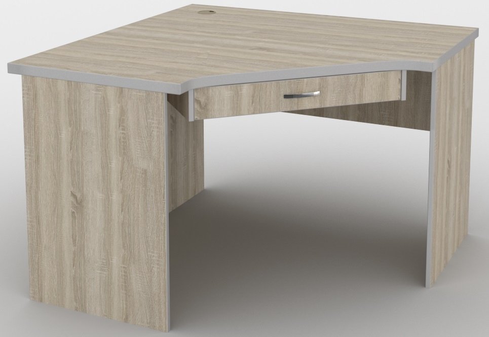 

Стол компьютерный угловой для детской / кабинета / офиса из ДСП - ПВХ кромка СМ-06/2 Менеджер Тиса мебель цвет Дуб молочный