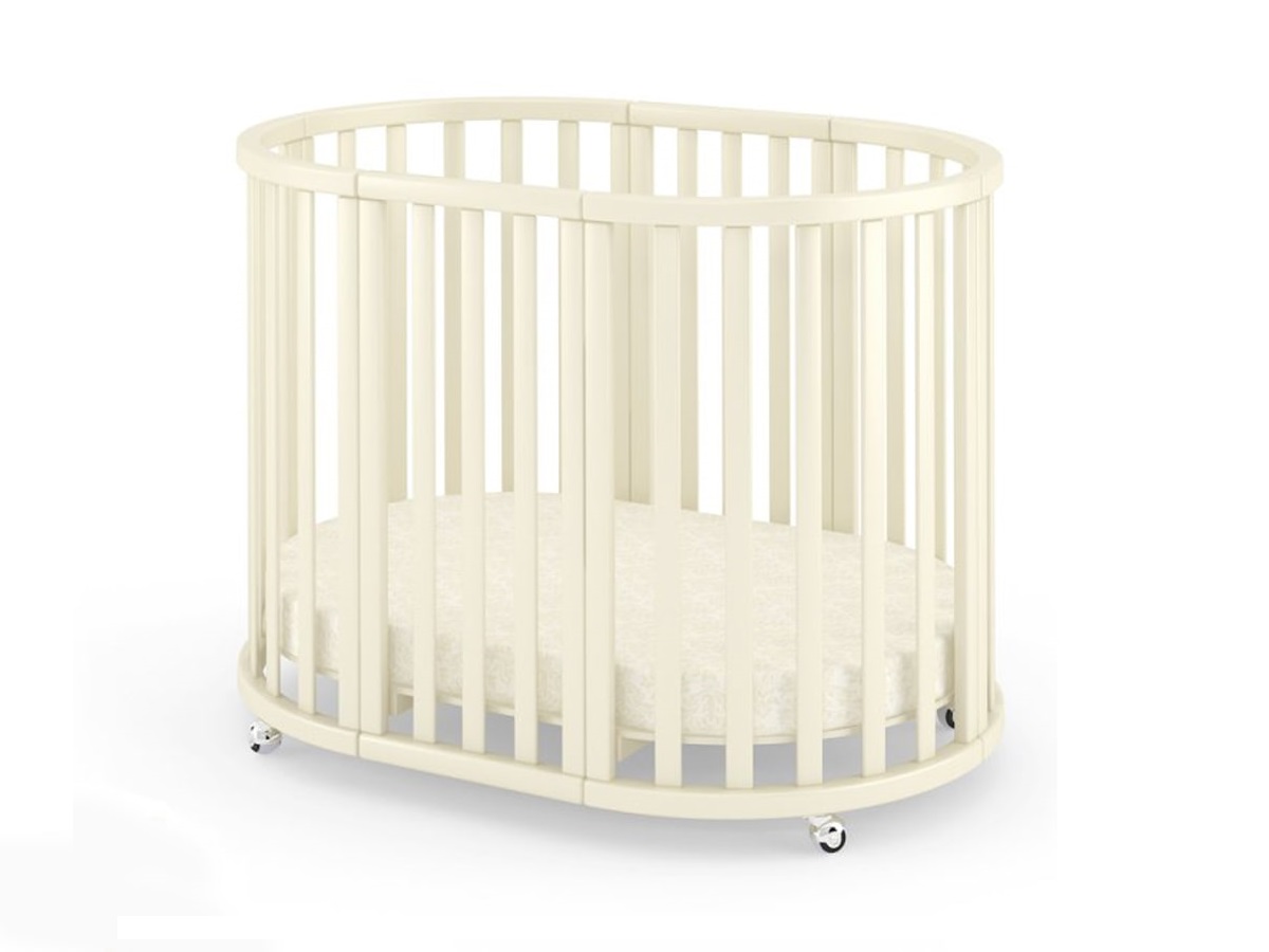 

Кровать детская колыбель деревянная из сосны Бемби MebiGrand 60x120 цвет Бежевый