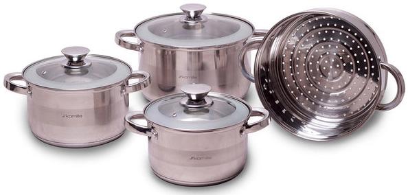 

Набор кухонной посуды 7 предметов Kamille Springfield с индукционным дном (KM-4502S)