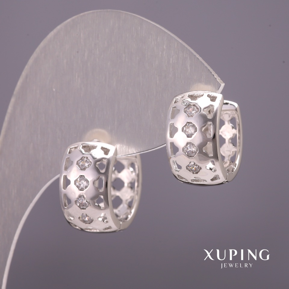 

Серьги Xuping с белыми камнями 8х14мм Родий, ida37846