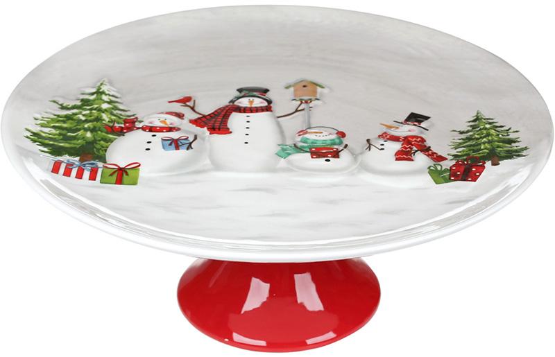 

Блюдо-тортовница керамическая Bona Snowman Party Ø27 см на ноге (BD-811-011)