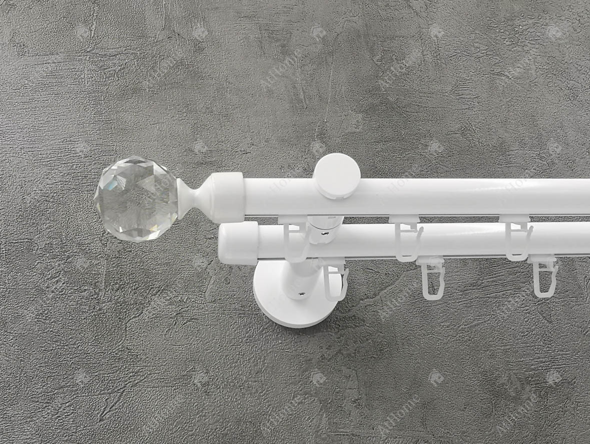 

Карниз Quadrum Люмиера 300 см двойной Белый 19/19 мм импрессионная