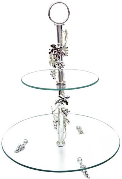 

Фруктовница декоративная S&T German Silver Grapes 30 х 20 х 29 см 2-х ярусная (ST-37239)